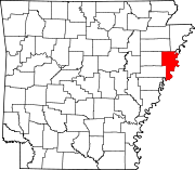 Map of Arkansas highlighting Crittenden County.svg