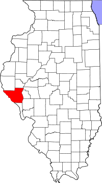 Округ Пайк на мапі штату Іллінойс highlighting