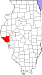Map of Illinois highlighting Pike County Map of Illinois highlighting Pike County.svg