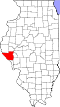 Mapa del estado que destaca el condado de Pike