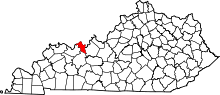 Harta e Hancock County në Kentucky