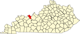 Locatie van Hancock County in Kentucky