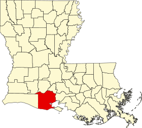 Map of Louisiana highlighting Vermilion Parish.svg