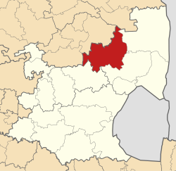 Map of Mpumalanga with Thaba Chweu highlighted (2011).svg