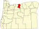 標示出谢尔曼县位置的地圖