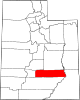 Map of Utah highlighting Wayne County.svg
