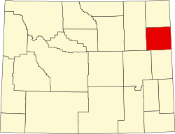 map of Wyoming highlighting Weston County