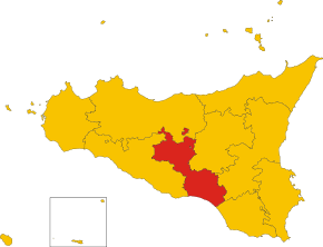 Poziția provinciei în Sicilia