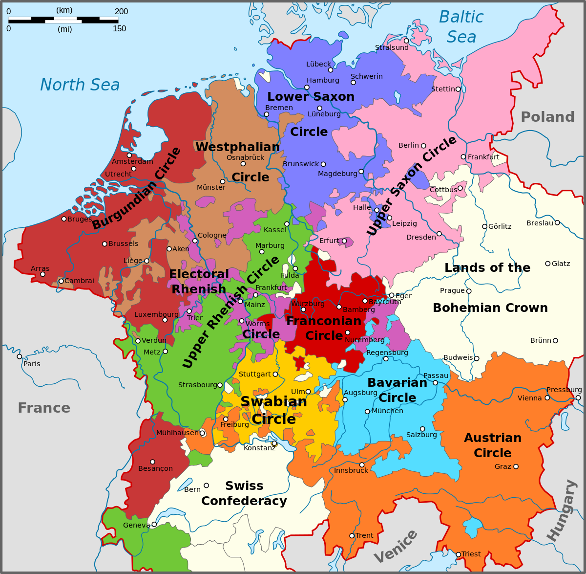Territories Of The Holy Roman Empire Outside The Imperial Circles Wikipedia