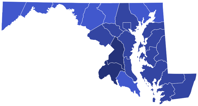 File:Maryland Democratic presidential primary election results by county, 2020.svg