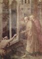 Szenen aus dem Leben Petri, Szene: Heilung eines Lahmen durch Petrus und Johannes von Masolino, 1425