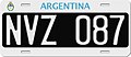 Regular plate since 1995 for all vehicles