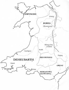 Map of early medieval Wales