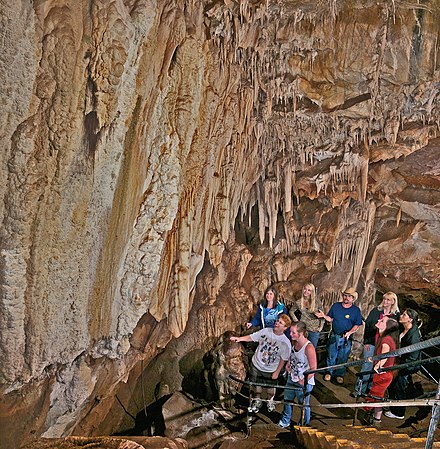 A tour group in Mercer Caverns near Murphys