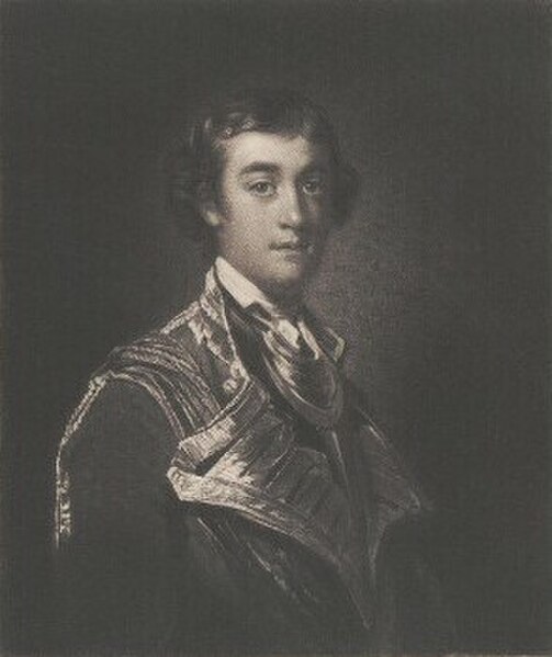 1838 engraving of Lord De La Warr by Samuel William Reynolds after Sir Joshua Reynolds