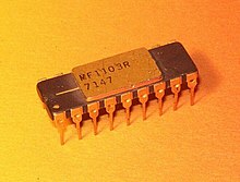 MIL MF1103R 1 kb PMOS DRAM, second source of the Intel 1103. Micro MF1103R 1a.jpg