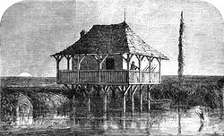 Military post on the Danube during the Crimean War, 1853, Illustrated London News Military Post on the Danube, Crimean War.jpg
