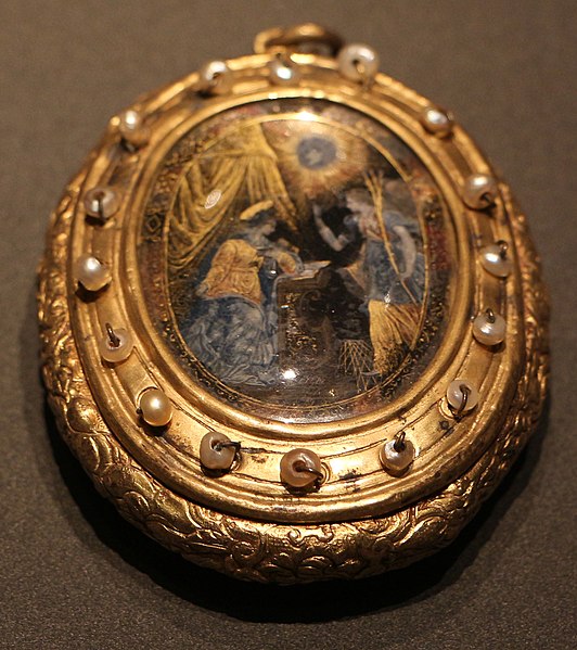 File:Miniatura su vetro con l'annuncio di gabriele, con oro e perline, firenze 1650 ca.jpg