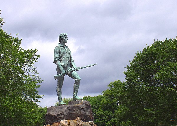 Statue of the Lexington Minuteman on the Lexington Green in Lexington, Massachusetts