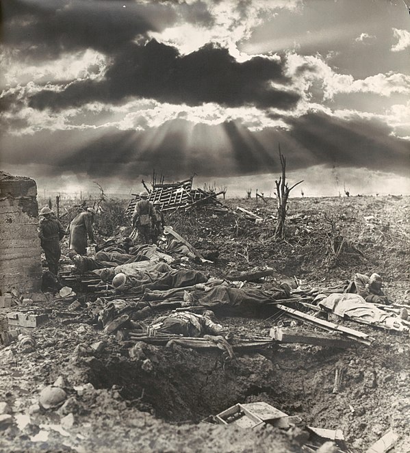 A composite depicting the morning after the First Battle of Passchendaele