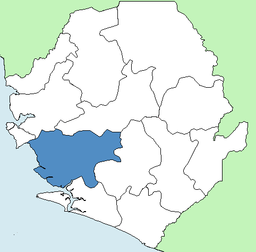 Moyambas läge i Sierra Leone.