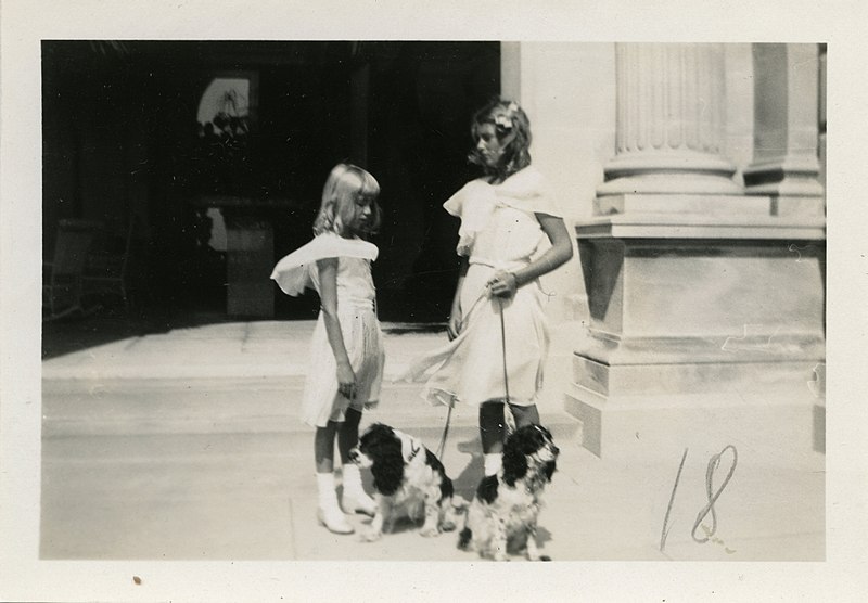 File:Nandine ja Sylvia Szechenyi koertega Vanderbilti villa ees - Nandine and Sylvia Szechenyi with dogs in front of the Vanderbilt mansion - 1931 (15604037811).jpg