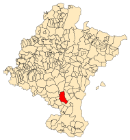 Localização do município de Caparroso em Navarra