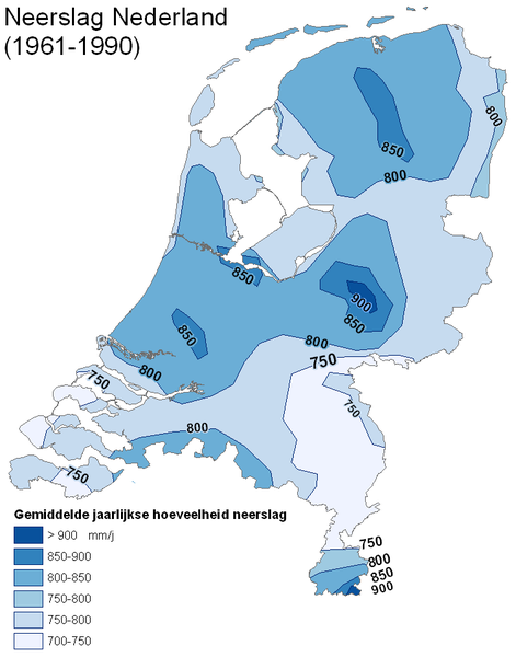 Bestand:Nederland neerslag iso lijnen versie.png