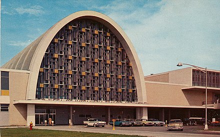 The New Orleans International Airport passenger terminal building in New Orleans (1960s).