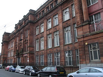 Former headquarters of the North British Locomotive Company in Springburn was designed by James Miller and completed in 1909. From 1961 the building was the campus of North Glasgow College and was converted into an office complex in 2009.