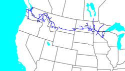 The Northern Pacific Railway system map.