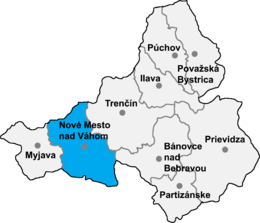 Distretto di Nové Mesto nad Váhom – Localizzazione