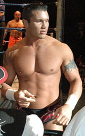 Randy Orton defended the Intercontinental Championship against Cactus Jack. Orton 05.jpg
