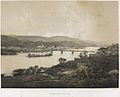 Vista da ponte sobre o rio Paraíba e da cidade de Paraíba do Sul no final do século XIX ,estado do Rio de Janeiro