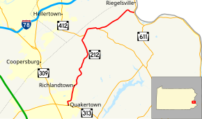 Pennsylvania Route 212 map.svg