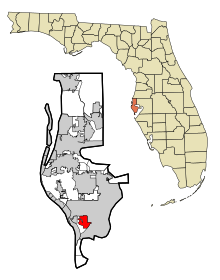 Contea di Pinellas Florida aree incorporate e non incorporate Gulfport Highlighted.svg