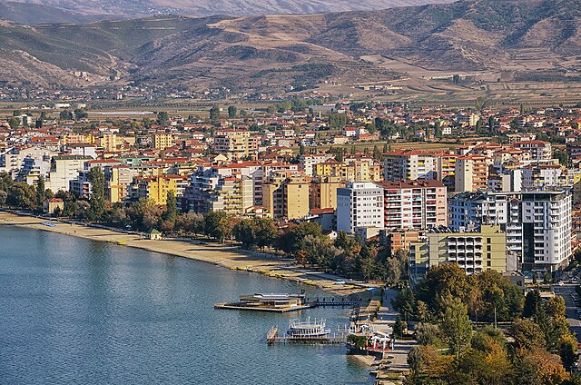 Pogradec is situated on Lake Ohrid