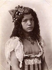 Portrait d'une jeune mauresque, Algérie, vers 1880