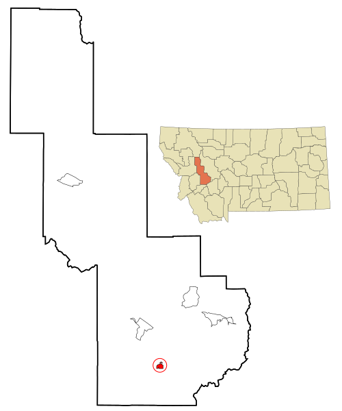 Datei:Powell County Montana Incorporated and Unincorporated areas Deer Lodge Highlighted.svg