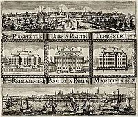 Three-part City Portrait of Amsterdam label QS:Len,"Three-part City Portrait of Amsterdam" label QS:Lpl,"Trzyczęściowy portret miasta Amsterdam" label QS:Lnl,"Driedelig stadsportret van Amsterdam" circa 1670 date QS:P,+1670-00-00T00:00:00Z/9,P1480,Q5727902 . etching print. Amsterdam, Stadsarchief Amsterdam.