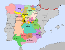 Provinces of the Crown of Castile in 1590. Provinces Crown of Castile 1590.svg