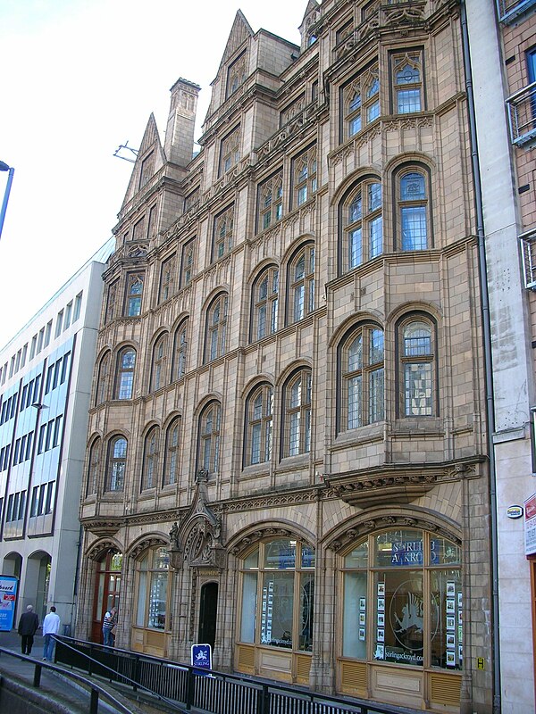 The grade II listed 1904 façade of Queen's College on Paradise Street