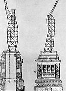 L'armature de la statue de la Liberté, selon des plans de 1885.
