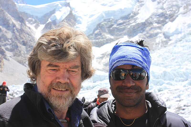 File:Reinhold Messner with crown of himalya.jpg