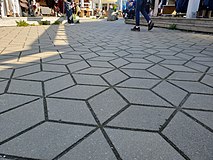 Rhombille tiling in cruise terminal in Tallinn, Estonia