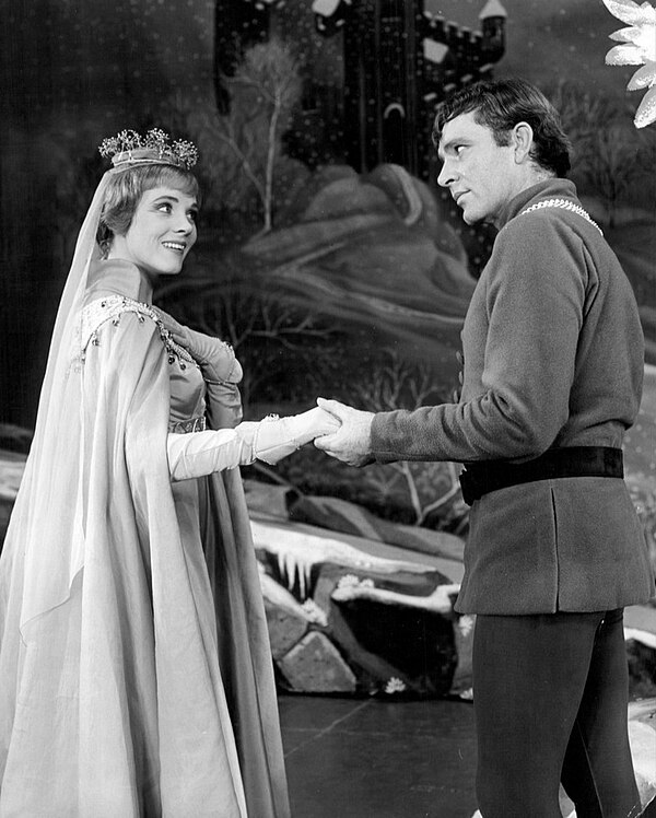 Julie Andrews and Richard Burton as Queen Guenevere and King Arthur