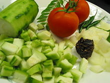 Beerakaya pulusu curry ingredients Ridge gourd( beerakai ).jpg