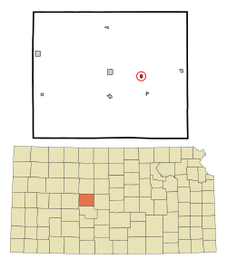 Rush County Kansas Incorporated and Unincorporated areas Bison Highlighted.svg