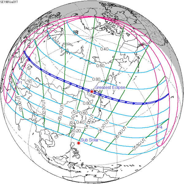 Солнечное затмение 31 июля 1981 года