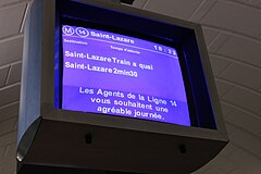 TV screen used on Paris Métro Line 14